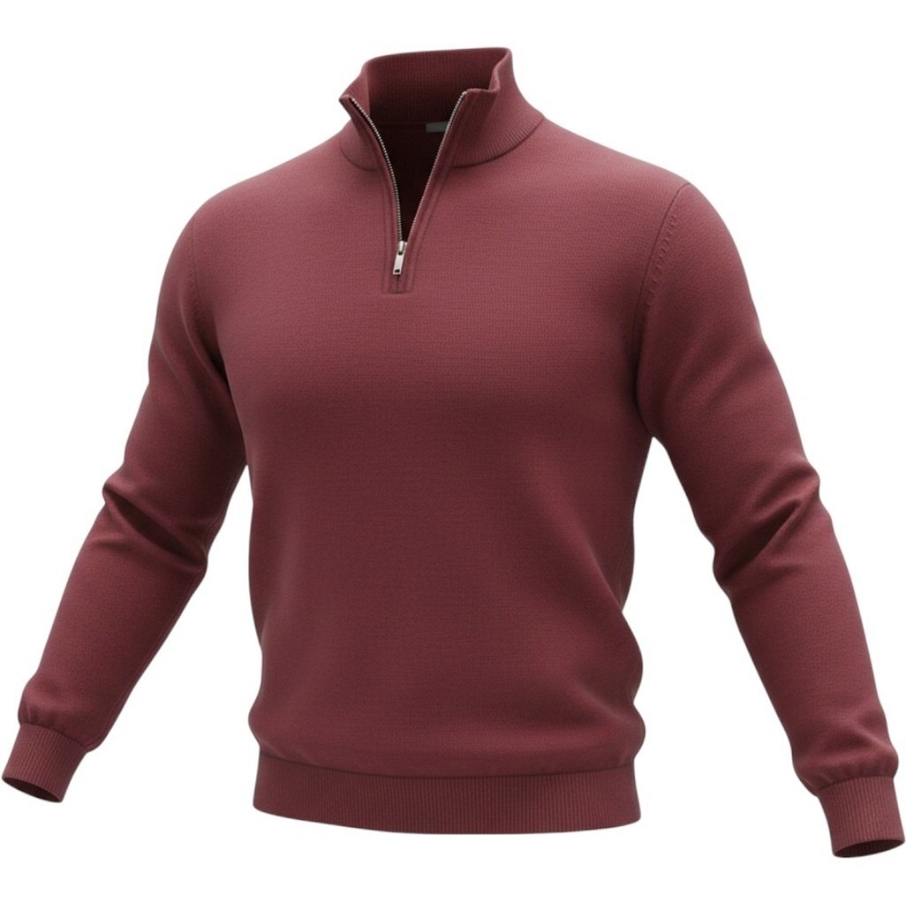 Banana Republic Italian Merino Wool Quarter Zip Sweater Large Tall Mulberry Wine